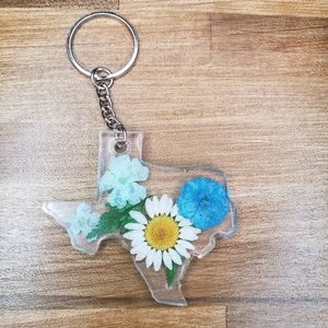 Floral texas keychain